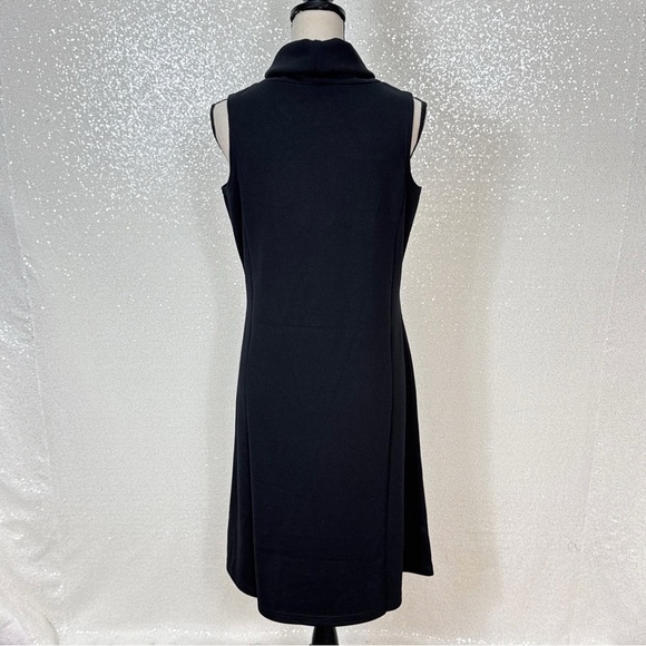 Susan Graver Style Black Sleeveless Crowl / Turtleneck A-Line Knit Dress Size S - Picture 6 of 8